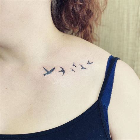 Girl Bird Tattoos On Shoulder