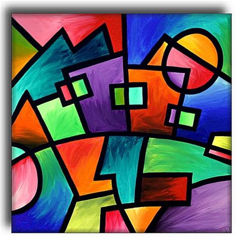 Sunset Over Suburbia - by Amanda Hone from Abstract Geometric Art Gallery