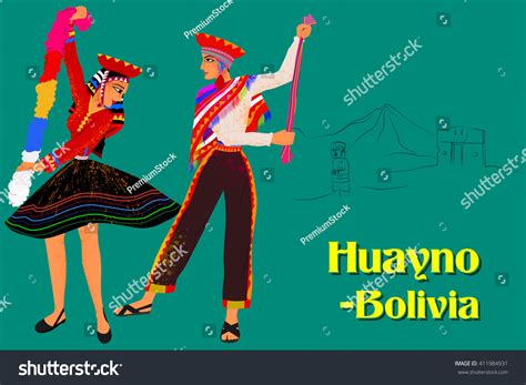 Vector Design Of Couple Performing Huayno Dance Of Bolivia - 411984931 ...