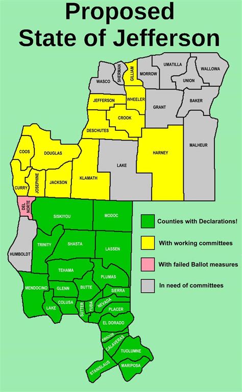 Current Status on the Proposed State of Jefferson : r/Conservative