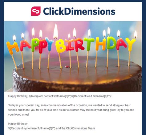 Creating automated and personalized birthday emails – ClickDimensions ...