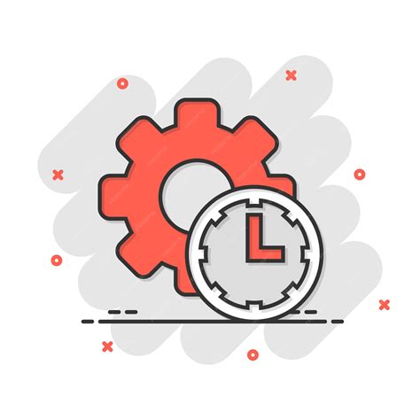 Premium Vector | Improvement icon in comic style gear project cartoon ...