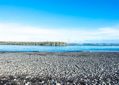 Black Sand Beach in Iceland in Winter Season Stock Photo - Image of ...