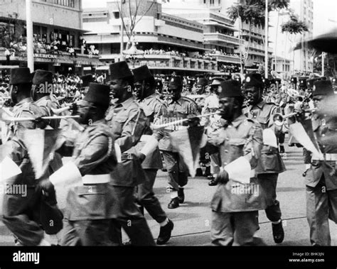 military, Congo, army, infantry, parade in Leopoldville, musicians, 22. ...