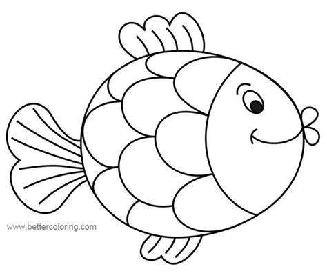 Cute Cartoon Rainbow Fish Coloring Pages - Free Printable Coloring Pages