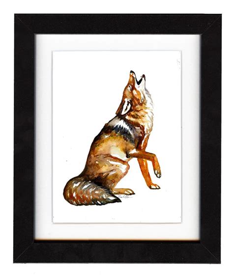 art, coyote, original, paintings, original art, gift, coyote painting ...