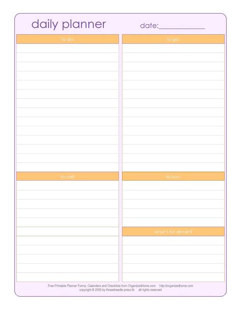 40+ Printable Daily Planner Templates (FREE) - Template Lab