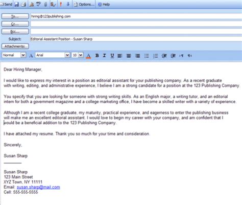 Email With Cover Letter And Resume Attached