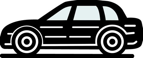 Side View of Car Icon In Black And White Color. 24557524 Vector Art at ...