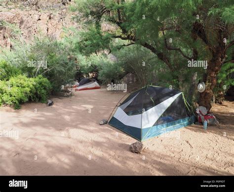 Granite Rapids campground in Grand Canyon National Park, Arizona Stock ...