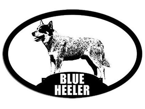 Oval BLUE HEELER Silhouette Sticker dog breed decal acd | Etsy