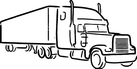 Semi Truck Outline Drawing at PaintingValley.com | Explore collection ...