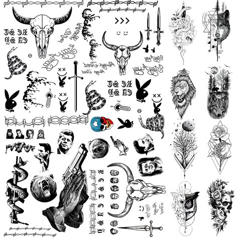 Buy 12 Sheet Halloween Temporary Face Tattoos Set - Costume Accessories ...