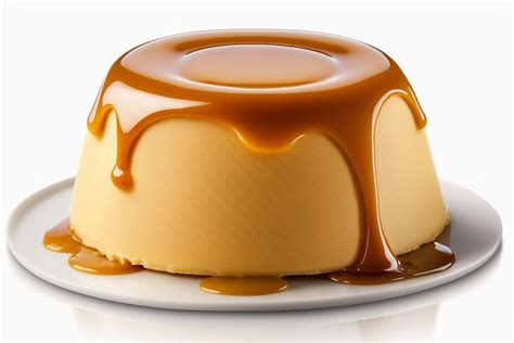 Premium Photo | A caramel flan with caramel sauce on top isolated on ...