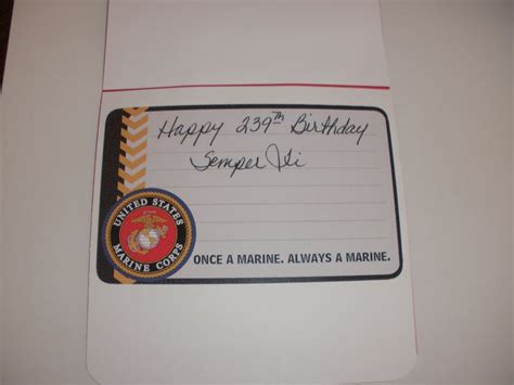 239th Marine Corps Birthday card inside | Birthday cards, Marine corps ...