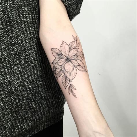 Poinsettia tattoo | Forearm flower tattoo, Flower tattoo, Flower tattoos