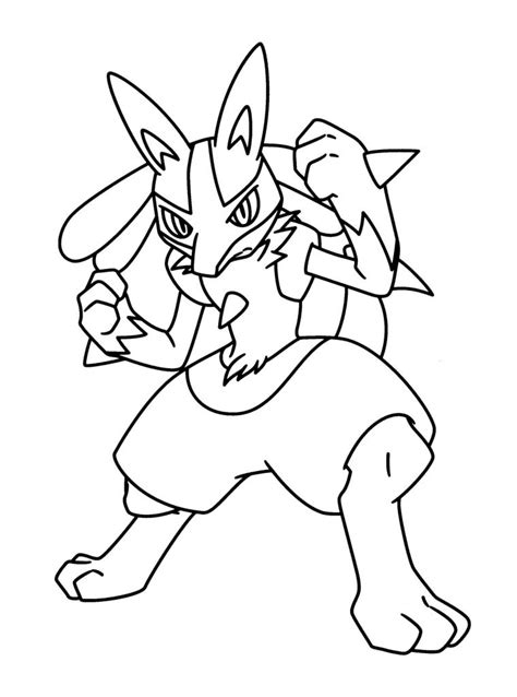 Pokemon Coloring Lucario | BubaKids.com