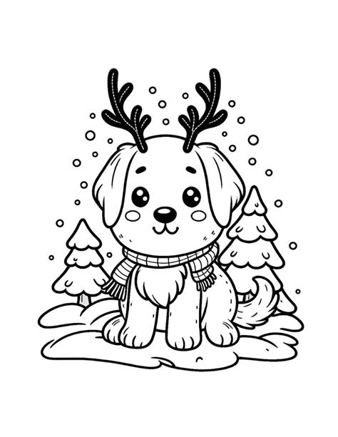 Free Christmas Dog Coloring Pages For Kids