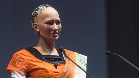 Draped in a sari, world’s first robot citizen makes India debut at IIT ...