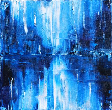 Original Monochromatic Blue and White Modern Art, Contemporary ...