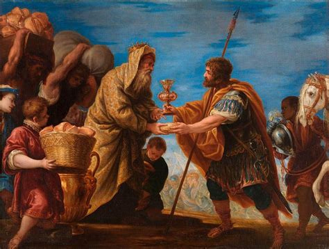 Abraham and Melchizedek. Artist Juan Antonio de Frías y Escalante (1633 ...