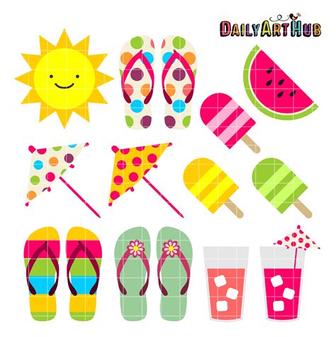 Summer Things Clip Art Set – Daily Art Hub – Free Clip Art Everyday ...