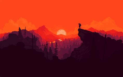 Nature Sunset Simple Minimal Illustration Wallpaper | Illustration ...