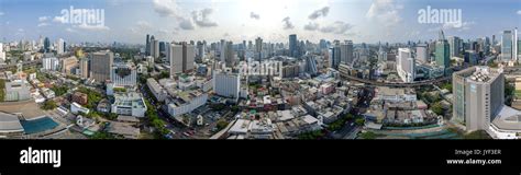 Bangkok City 360° panorama, Nana and Sukhumvit Road Aerial Stock Photo ...