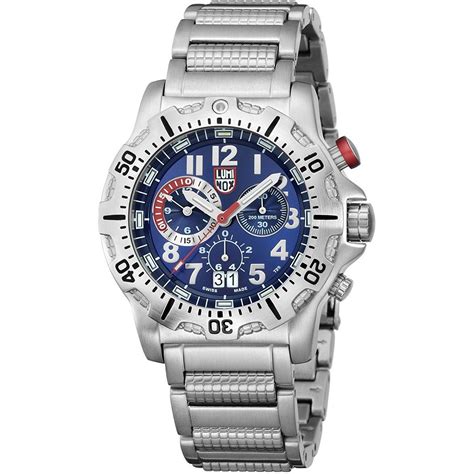 Luminox Dive Chronograph Blue Dial Stainless Steel Mens Watch 8154.RP ...