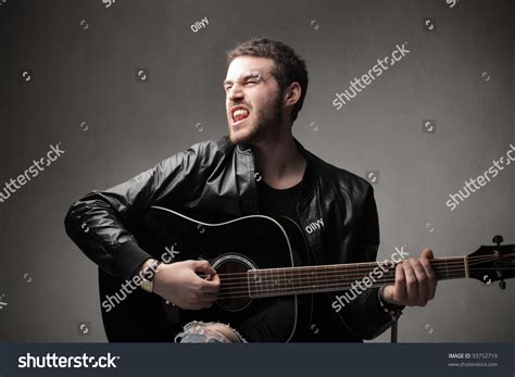 Young Man Playing Guitar Singing Stock Photo 93752719 | Shutterstock