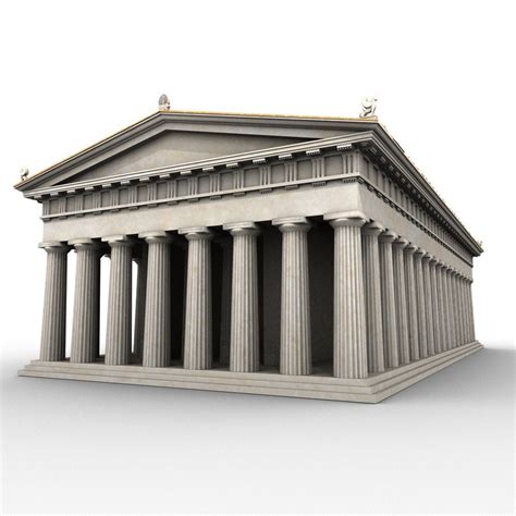 Doric Order Greek Temple 3D Obj - 3D Model | Greek temple, Greek, Temple