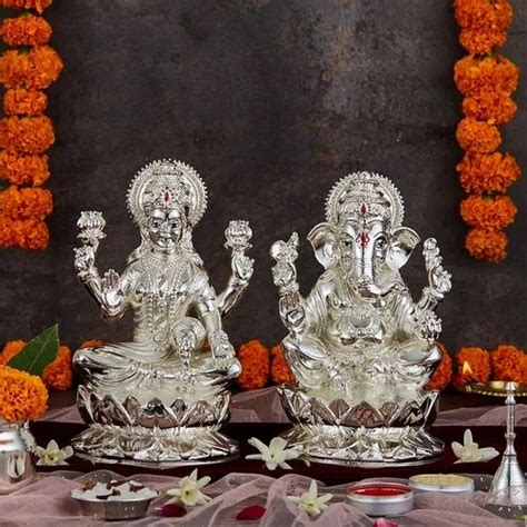 Silver Plated Laxmi Ganesh Idol, Temple at Rs 6000/set in Gurugram | ID ...