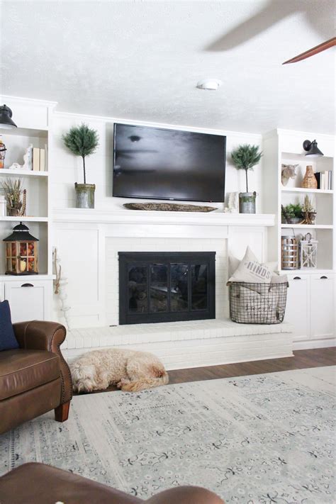 White Cabinets Around Fireplace 2021 | Living room with fireplace ...