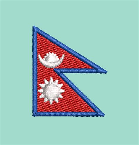 NEPAL FLAG EMBROIDERY DESIGN | FLAG OF NEPAL EMBROIDERY DESIGN ...