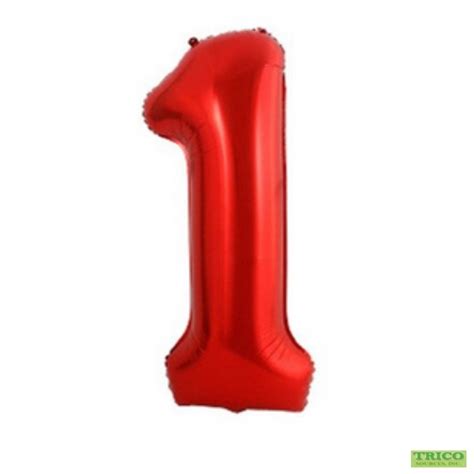 34" Red Number 1 - Foil Balloon | Balloon Warehouse™