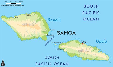 Road Map of Samoaand Samoa Road Maps