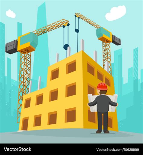 Building construction cartoon Royalty Free Vector Image