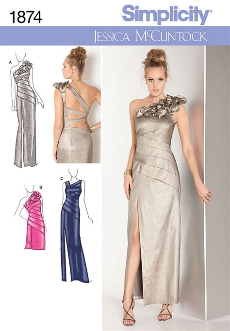 SIMPLICITY 1874 BRIDESMAID prom EVENING DRESS GOWN SEWING PATTERN | eBay