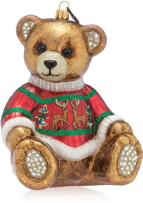 Jay Strongwater Teddy Bear Glass Christmas Ornament #Teddy#Strongwater# ...