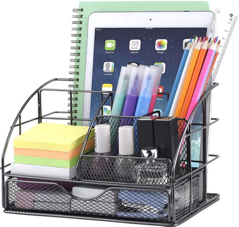 Buy Upgraded Desk Organizer, Cute Mesh Office Supplies Accessories ...