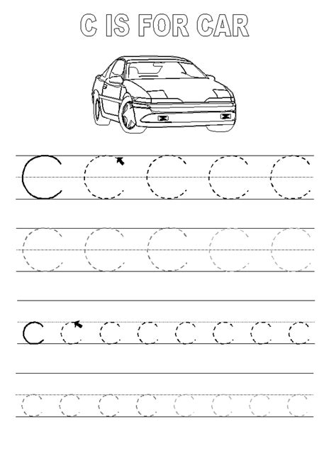 Car Tracing Worksheet – AlphabetWorksheetsFree.com