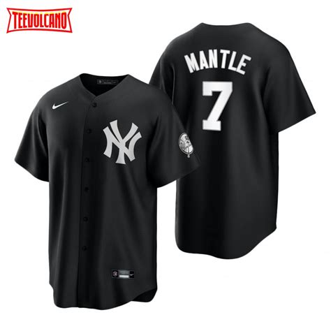 New York Yankees Mickey Mantle Black Fashion Replica Jersey