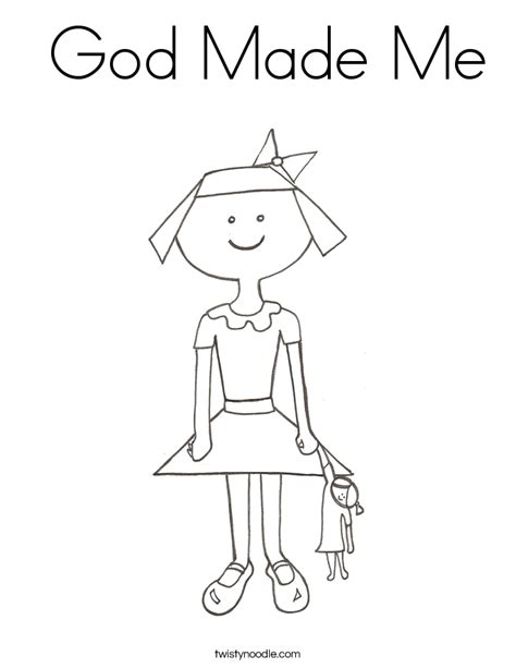 God Made Me Coloring Page - Coloring Home