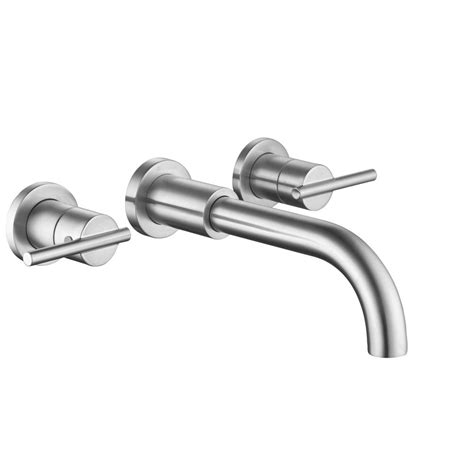 Glacier Bay Modern 2-Handle Wall Mount Bathroom Faucet in Brushed ...