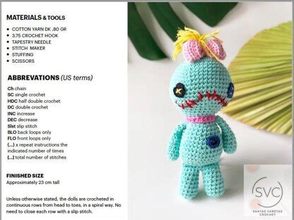 Scrump Lilo 's Doll Crochet pattern by SANTAS VARETAS CROCHET | LoveCrafts