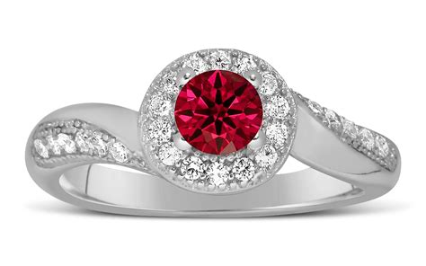 Antique Designer 1 Carat Red Ruby and Diamond Engagement Ring for Her ...