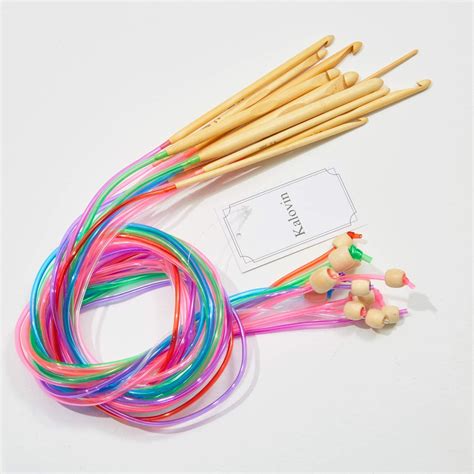 12 Sizes Afghan Tunisian Crochet Hooks Set, 3.0mm-10.0mm Weave Needles ...