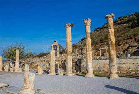 Ancient Antique City of Efes, Ephesus Antique Ruin in Turkey Stock ...