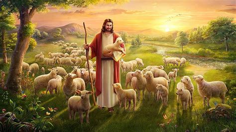 Jesus, good shepherd, sheep, christ, jesus, shepherd, HD wallpaper | Peakpx