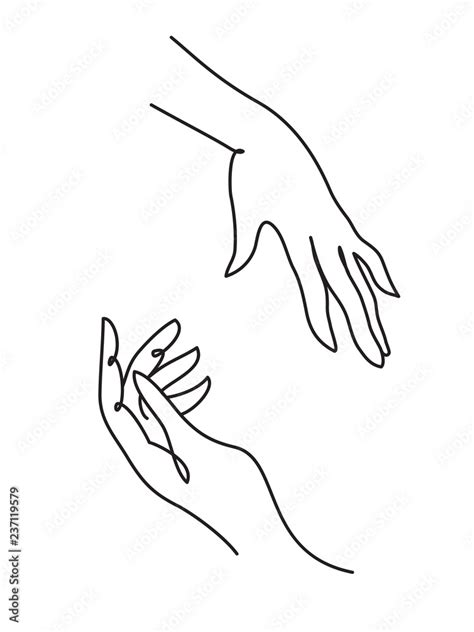 Hands Line Art Hands SVG Silhouette For Cricut Hand Drawn ...